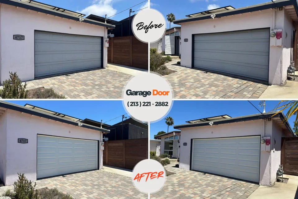 Before and after: garage door opener repair Marine, IL